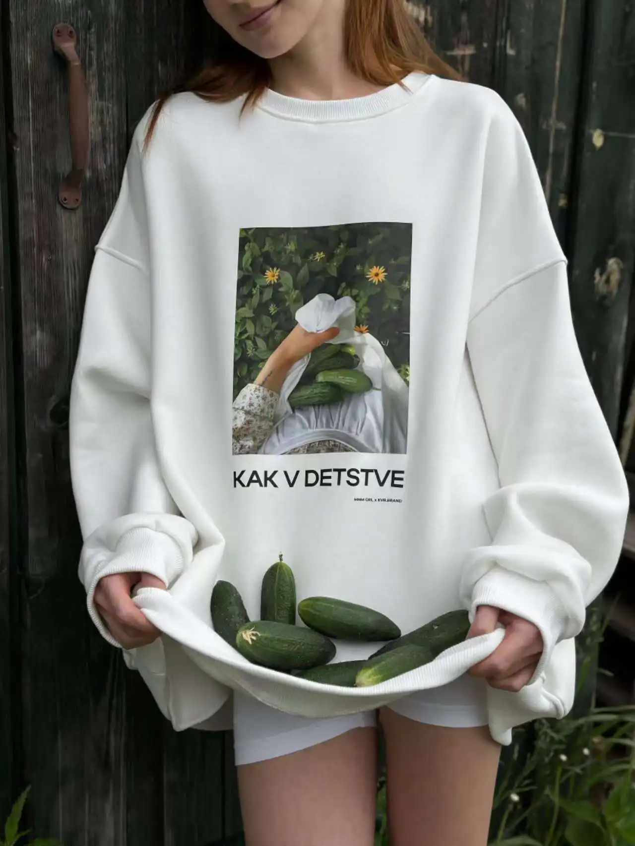Funny Cucumber Printing Oversized Sweatshirt Women Thin Autumn 2025 Hoodies Women Long Sleeve Loose Russian Style Fashion Tops