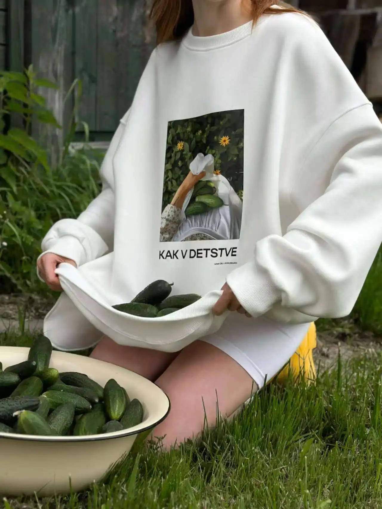 Funny Cucumber Printing Oversized Sweatshirt Women Thin Autumn 2025 Hoodies Women Long Sleeve Loose Russian Style Fashion Tops