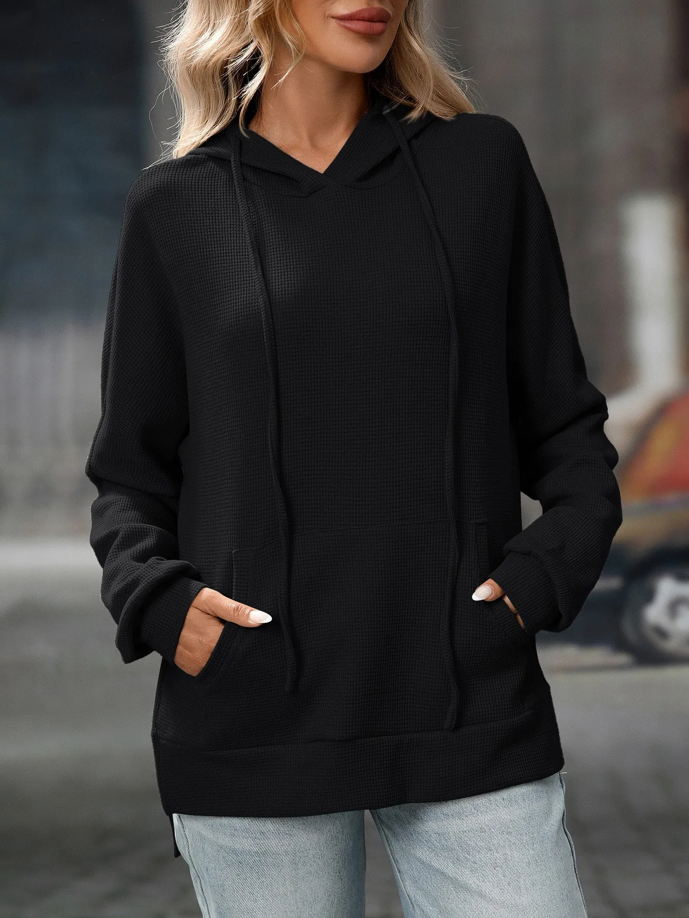 Hooded Long Sleeve Hoodies Loose Fit American and European Style with Summer Streetwear Casual Regular Sleeve Women Hoodie