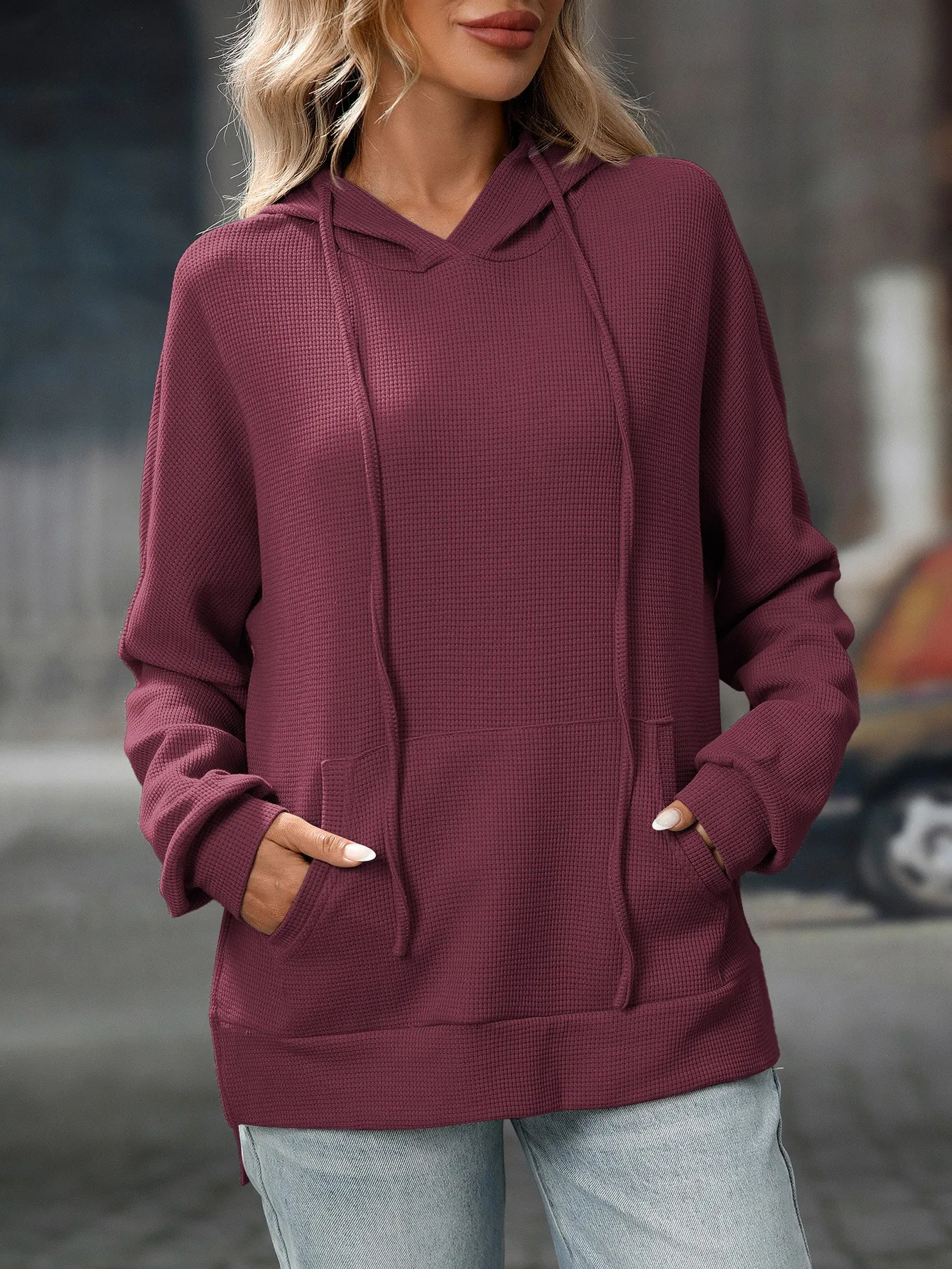 Hooded Long Sleeve Hoodies Loose Fit American and European Style with Summer Streetwear Casual Regular Sleeve Women Hoodie