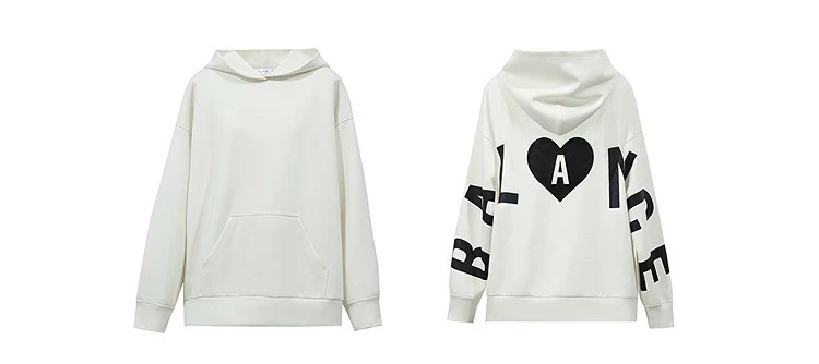 Amii Women's Hooded Letter Print Sweatshirt Loose Drop Shoulder Casual Pullover Autumn 2026 Knit Tops for Women 12643092