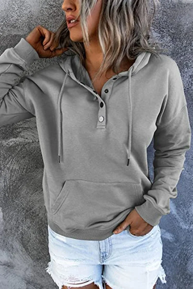 Women's And Women's Winter Clothing Loose Fit Color Block Hoodie Long Sleeve Cotton Drawstring Hood with Metal Detail and