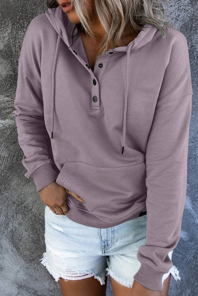 Women's And Women's Winter Clothing Loose Fit Color Block Hoodie Long Sleeve Cotton Drawstring Hood with Metal Detail and