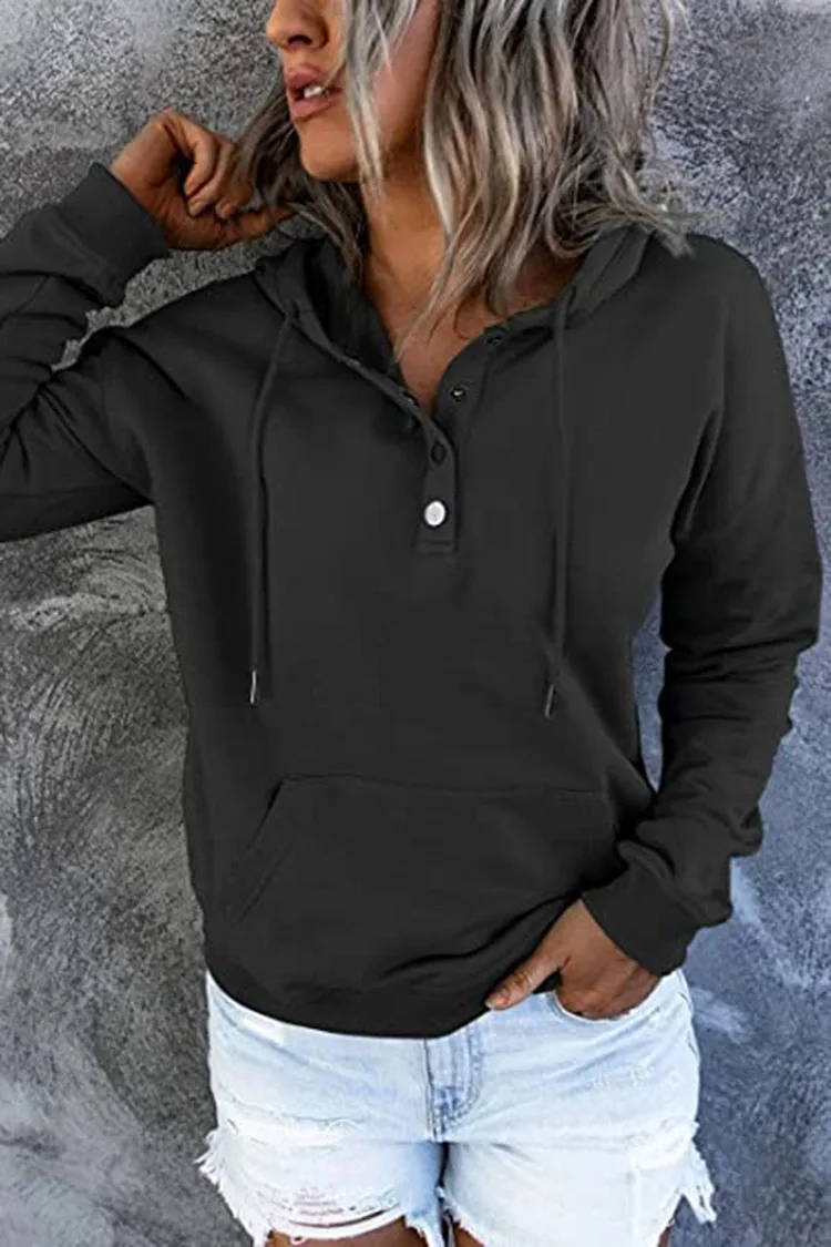 Women's And Women's Winter Clothing Loose Fit Color Block Hoodie Long Sleeve Cotton Drawstring Hood with Metal Detail and