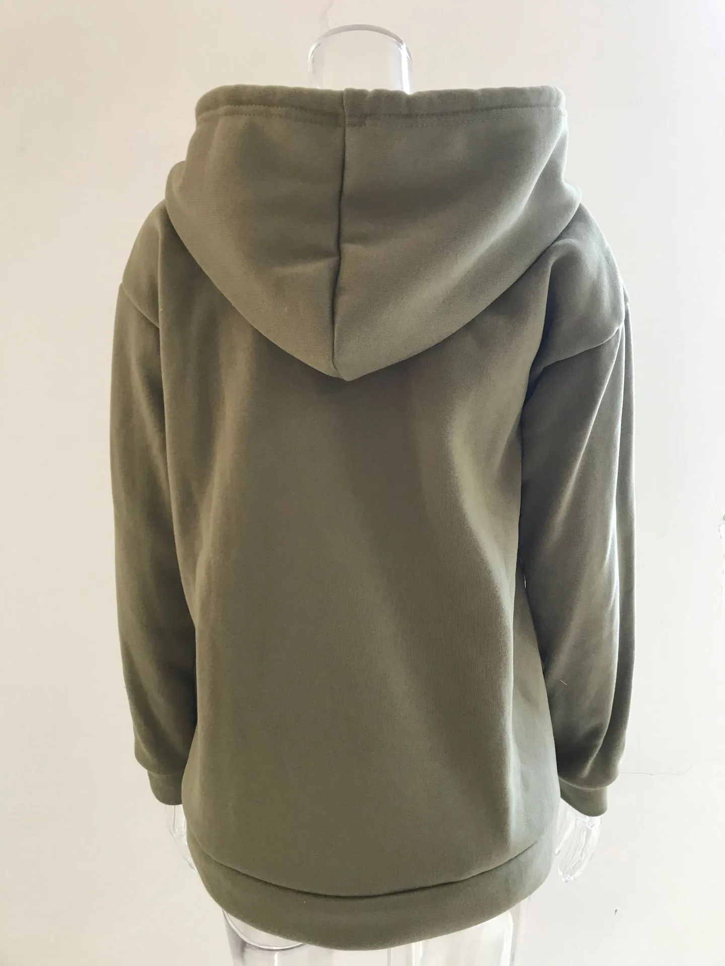 Women's And Women's Winter Clothing Loose Fit Color Block Hoodie Long Sleeve Cotton Drawstring Hood with Metal Detail and