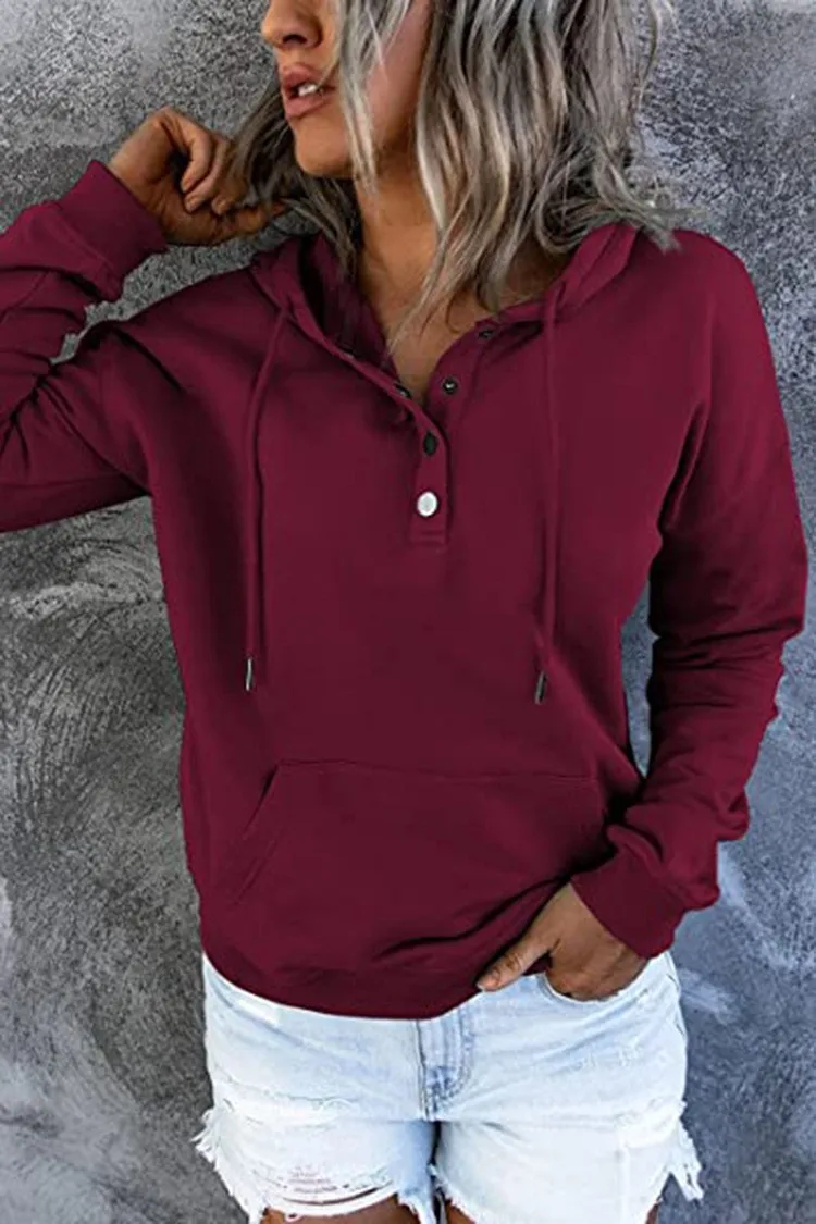 Women's And Women's Winter Clothing Loose Fit Color Block Hoodie Long Sleeve Cotton Drawstring Hood with Metal Detail and
