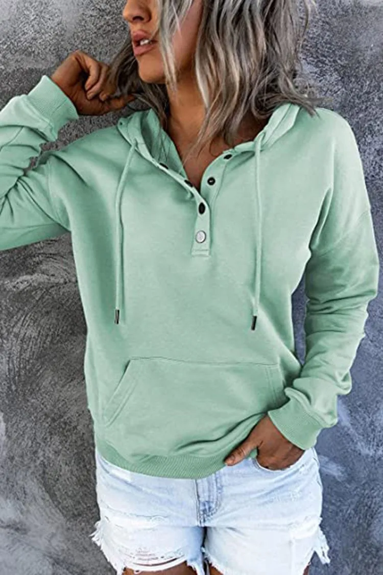 Women's And Women's Winter Clothing Loose Fit Color Block Hoodie Long Sleeve Cotton Drawstring Hood with Metal Detail and