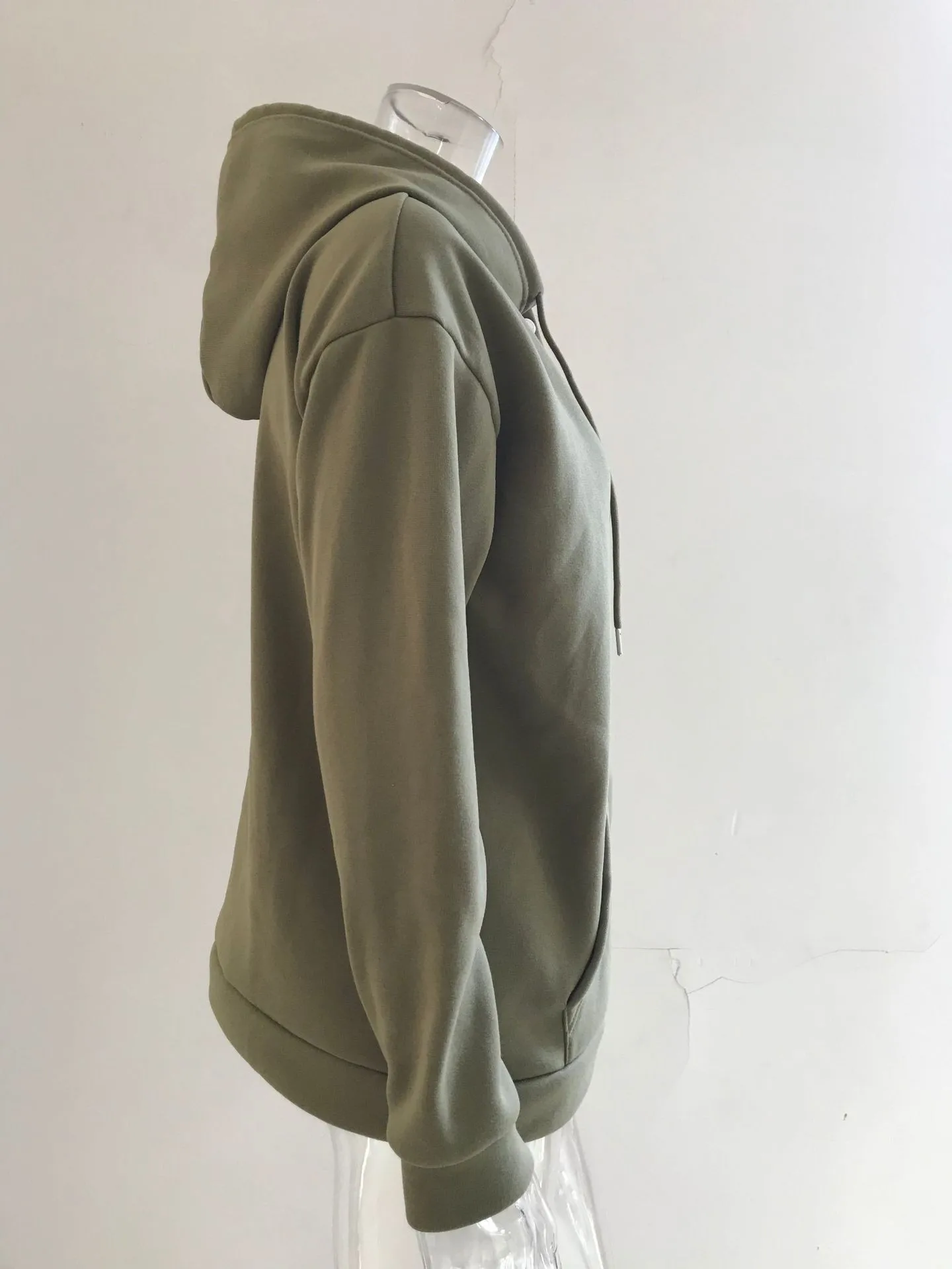 Women's And Women's Winter Clothing Loose Fit Color Block Hoodie Long Sleeve Cotton Drawstring Hood with Metal Detail and