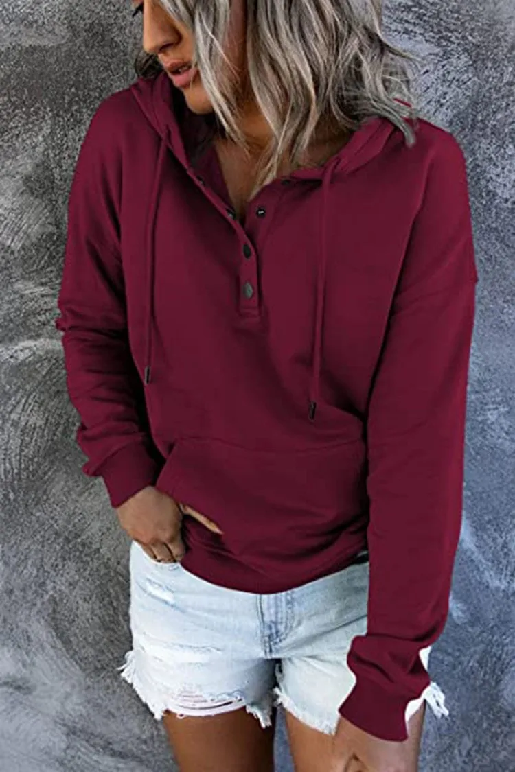 Women's And Women's Winter Clothing Loose Fit Color Block Hoodie Long Sleeve Cotton Drawstring Hood with Metal Detail and