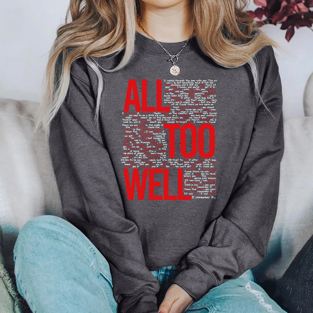 Vintage All Too Well Sweatshirt Eras Tour Mindnight Hoodie Lover Inspired Karma Sweater Music Crewneck Sweatshirts Gift for Fans