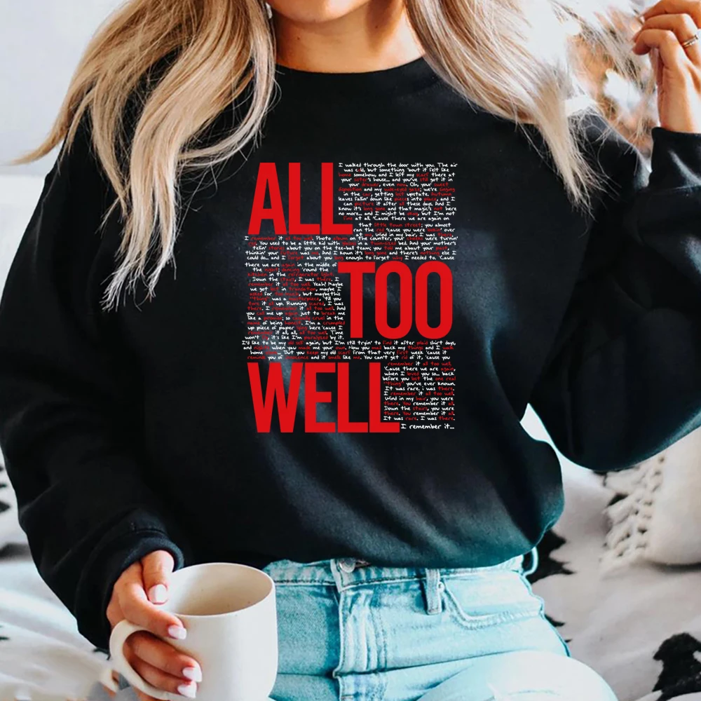 Vintage All Too Well Sweatshirt Eras Tour Mindnight Hoodie Lover Inspired Karma Sweater Music Crewneck Sweatshirts Gift for Fans