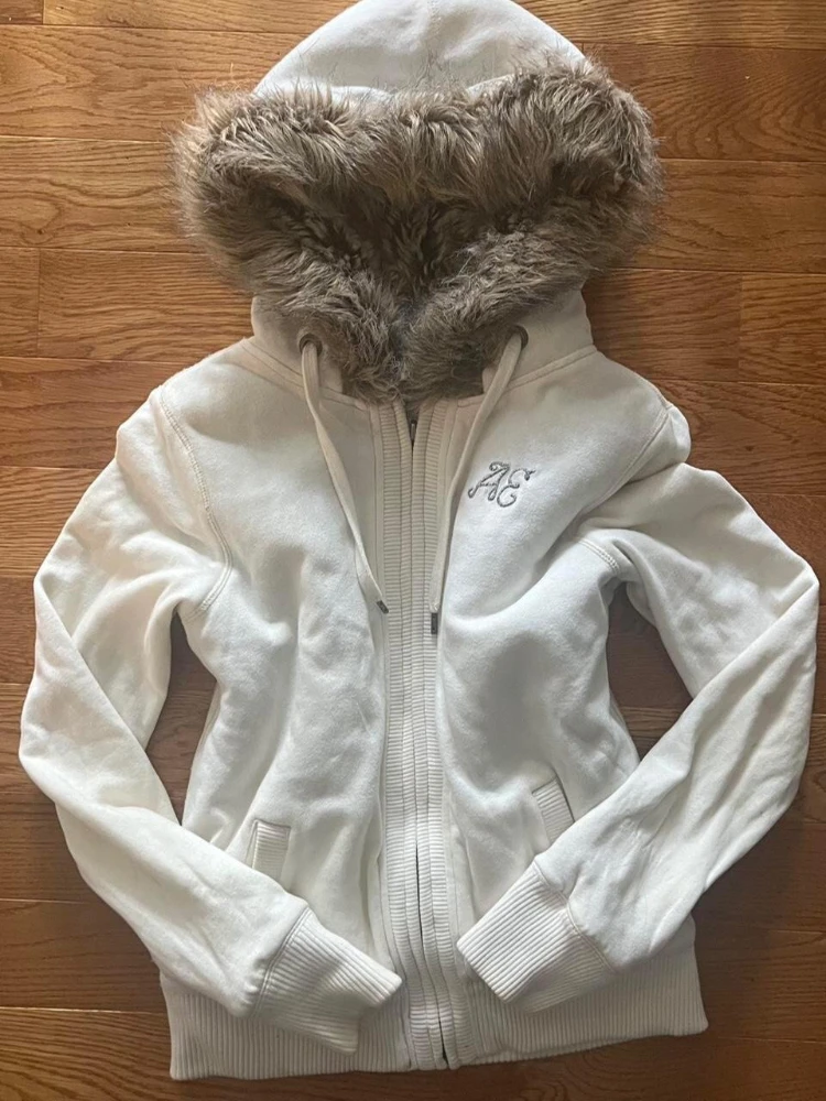 Y2k Gothic Vintage Zip Punk Warm Coat Streetwear Women Vintage Chic Hoodie Sweatshirts Harajuku Fashion 2000s Grunge Tops Jacket