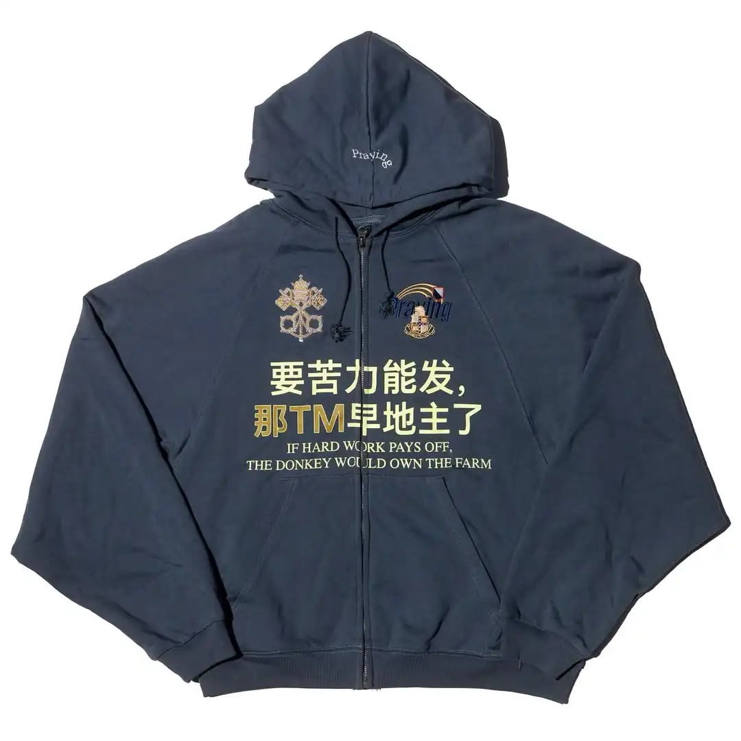 Trendy Sportswear Hoodies Women Mens Streetwear Tape Mark Hot Sell Sweatshirt Harajuku Zip Up Hoodie Goth Y2k Tops