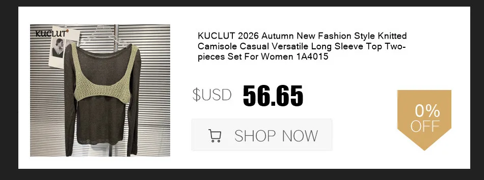 KUCLUT 2026 Early Autumn New Collection Distressed Zipper Hoodie Jacket For Women Loose Casual Hollow Out Sweatshirt 1A4188