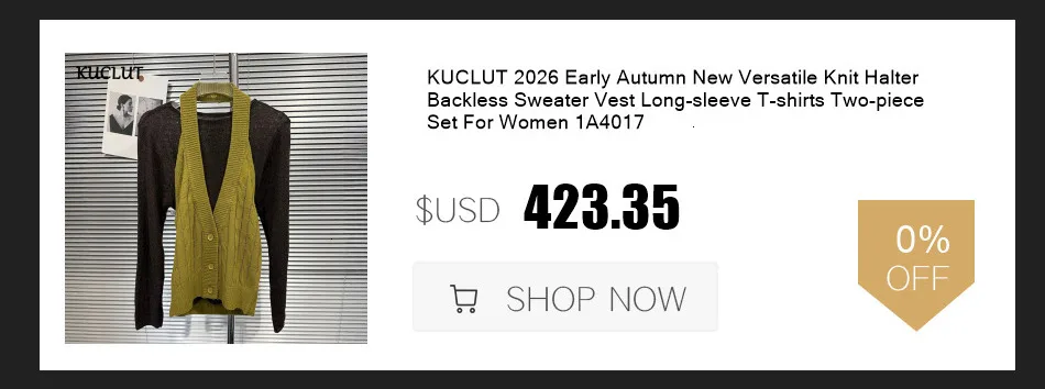 KUCLUT 2026 Early Autumn New Collection Distressed Zipper Hoodie Jacket For Women Loose Casual Hollow Out Sweatshirt 1A4188