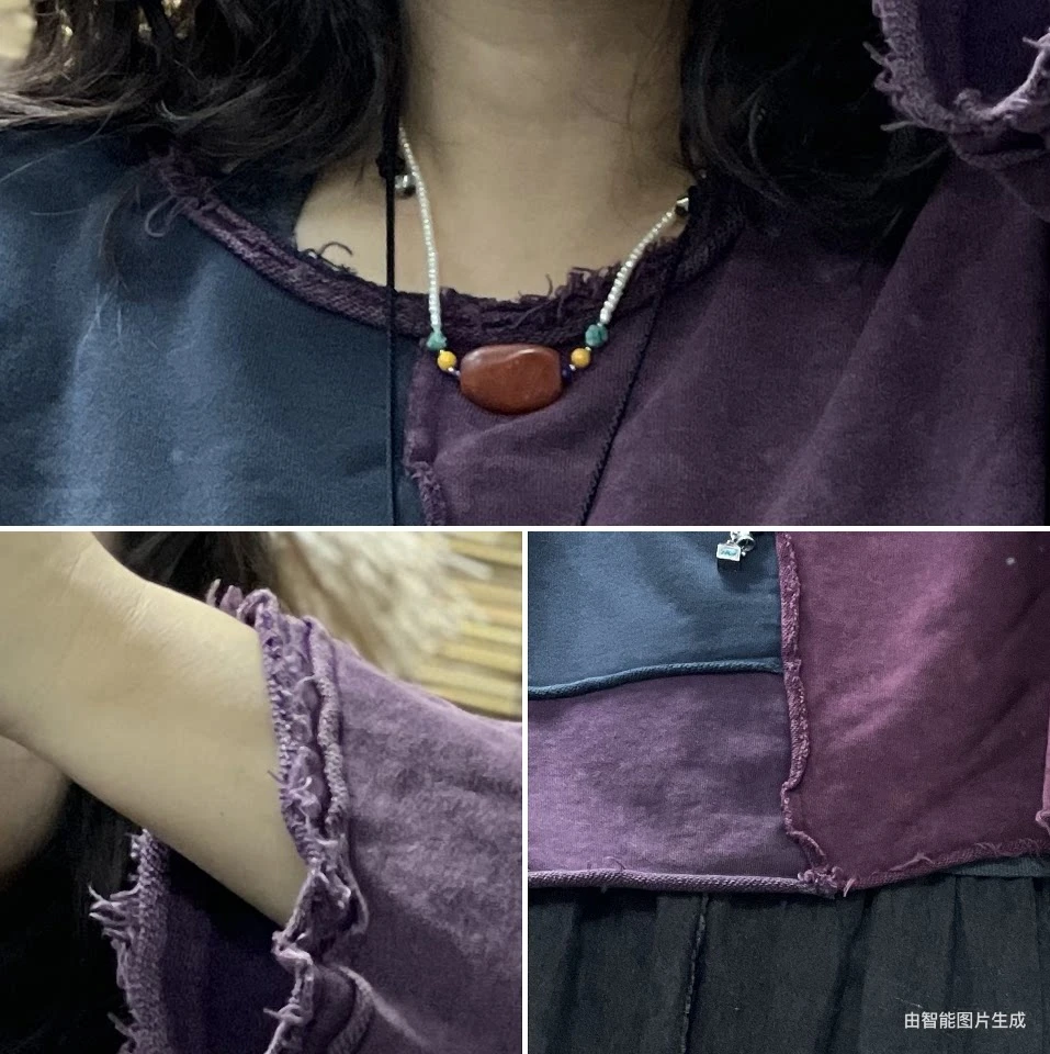 2026 Autumn New Arts Style Women Long Sleeve O-neck Loose Short Pullovers All-matched Casual Vintage Patchwork Cotton Hoodies