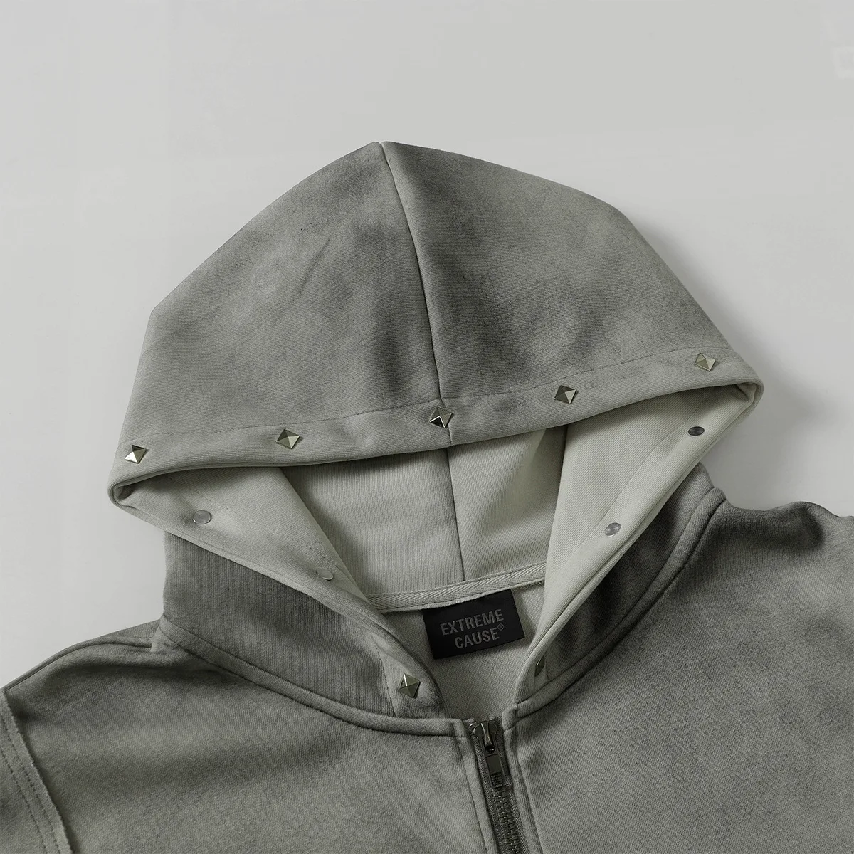 Gothic Women Coats with Hoodies American Y2K Retro Harajuku Washed Rivet Zipper Jacket New Autumn Men Hip-hop Hooded Sweatshirt