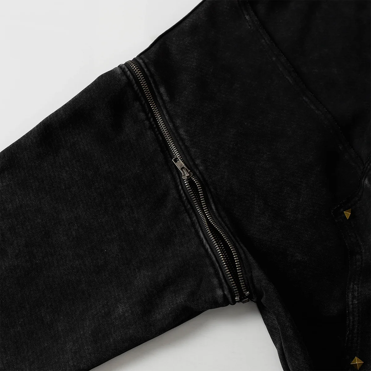 Gothic Women Coats with Hoodies American Y2K Retro Harajuku Washed Rivet Zipper Jacket New Autumn Men Hip-hop Hooded Sweatshirt
