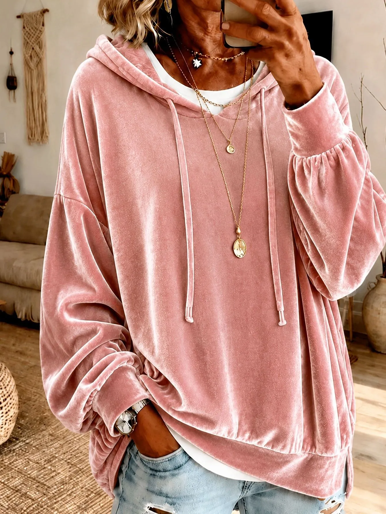 Hooded Long Sleeve Hoodies with Irregular Fit Casual Japanese Korean Casual Regular Length Standard Length Pullover Women Hoodie