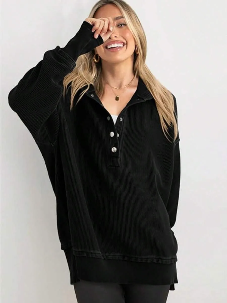 Women's Winter Clothing Loose Fit Drop Shoulder V Neck Long Sleeve Solid Macaron Color Casual Hoodie for Women and Girls