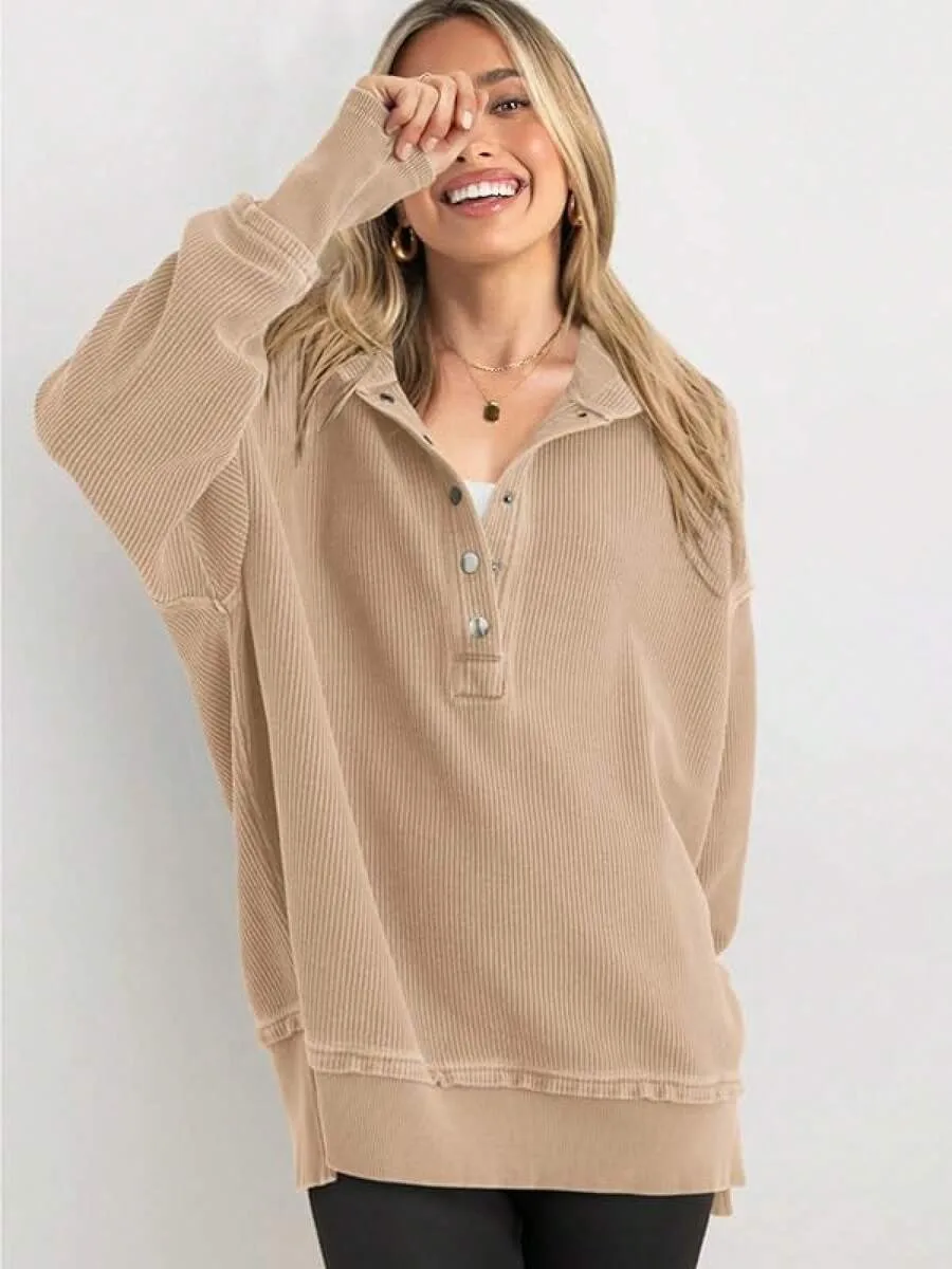 Women's Winter Clothing Loose Fit Drop Shoulder V Neck Long Sleeve Solid Macaron Color Casual Hoodie for Women and Girls