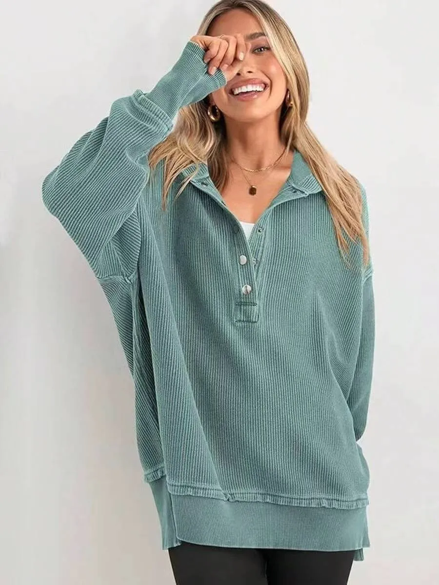 Women's Winter Clothing Loose Fit Drop Shoulder V Neck Long Sleeve Solid Macaron Color Casual Hoodie for Women and Girls