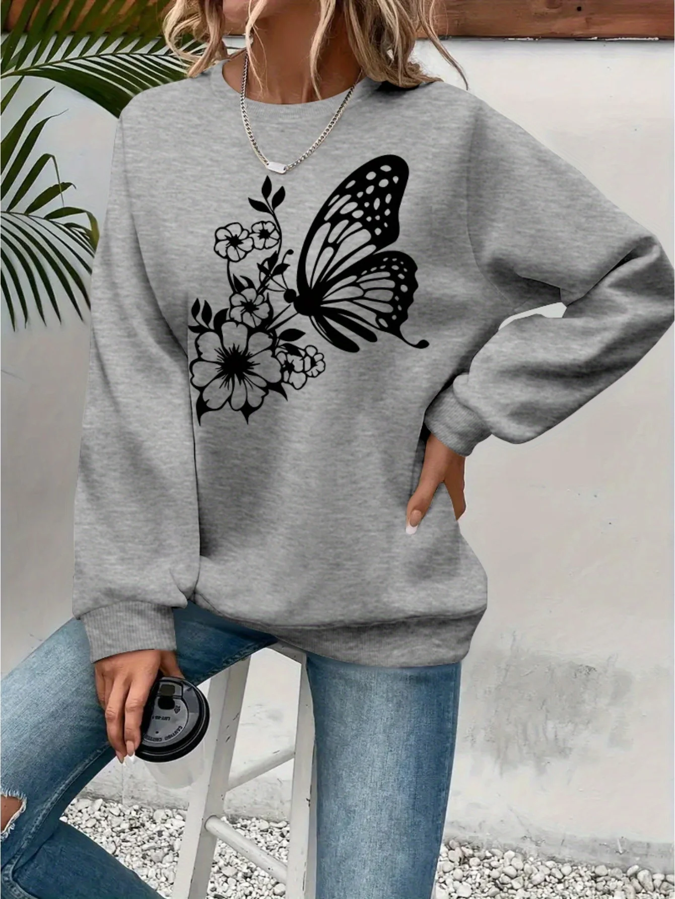 Paris Women's Autumn Winter Fashion Casual Sports Loose Los Angeles Print Fleece Warm Long Sleeved Pocket Hooded Sweatshirt