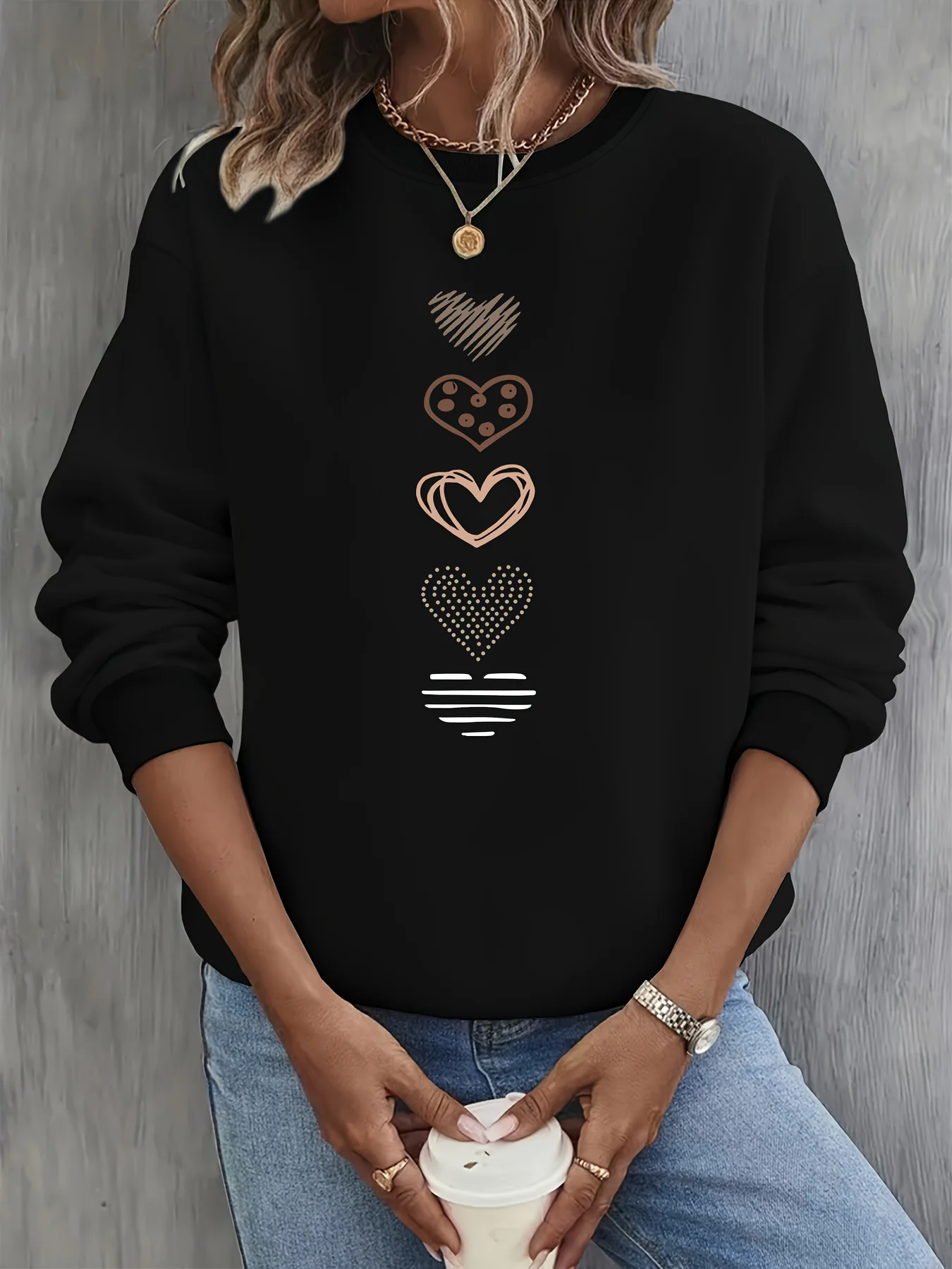 Paris Women's Autumn Winter Fashion Casual Sports Loose Los Angeles Print Fleece Warm Long Sleeved Pocket Hooded Sweatshirt