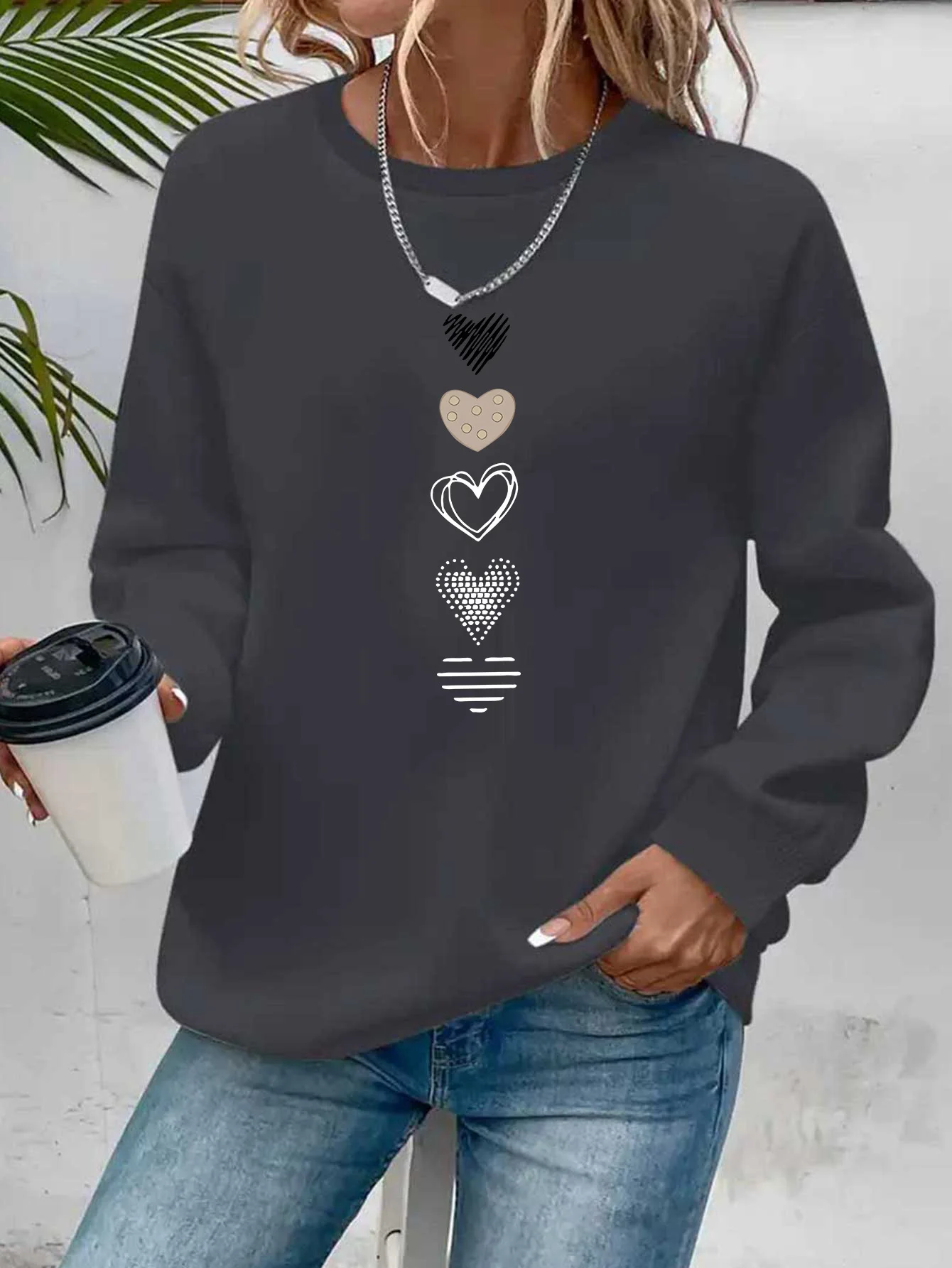 Paris Women's Autumn Winter Fashion Casual Sports Loose Los Angeles Print Fleece Warm Long Sleeved Pocket Hooded Sweatshirt