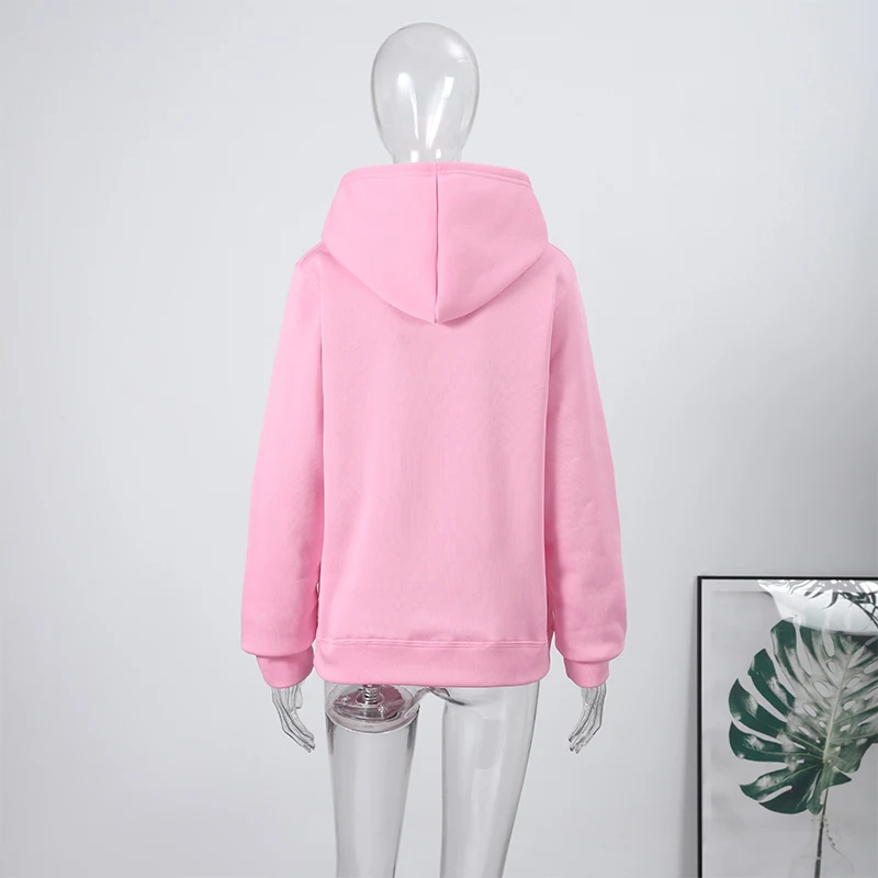 Casual Dog Print Hooded Women Loose Full Sleeve O-neck Solid Pockets Sweatshirt Female 2026 Fashion Spring Summer Outwear