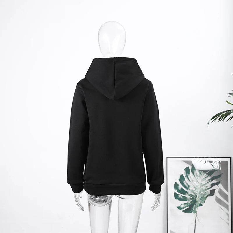 Casual Dog Print Hooded Women Loose Full Sleeve O-neck Solid Pockets Sweatshirt Female 2026 Fashion Spring Summer Outwear