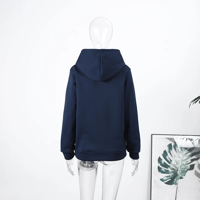 Casual Dog Print Hooded Women Loose Full Sleeve O-neck Solid Pockets Sweatshirt Female 2026 Fashion Spring Summer Outwear