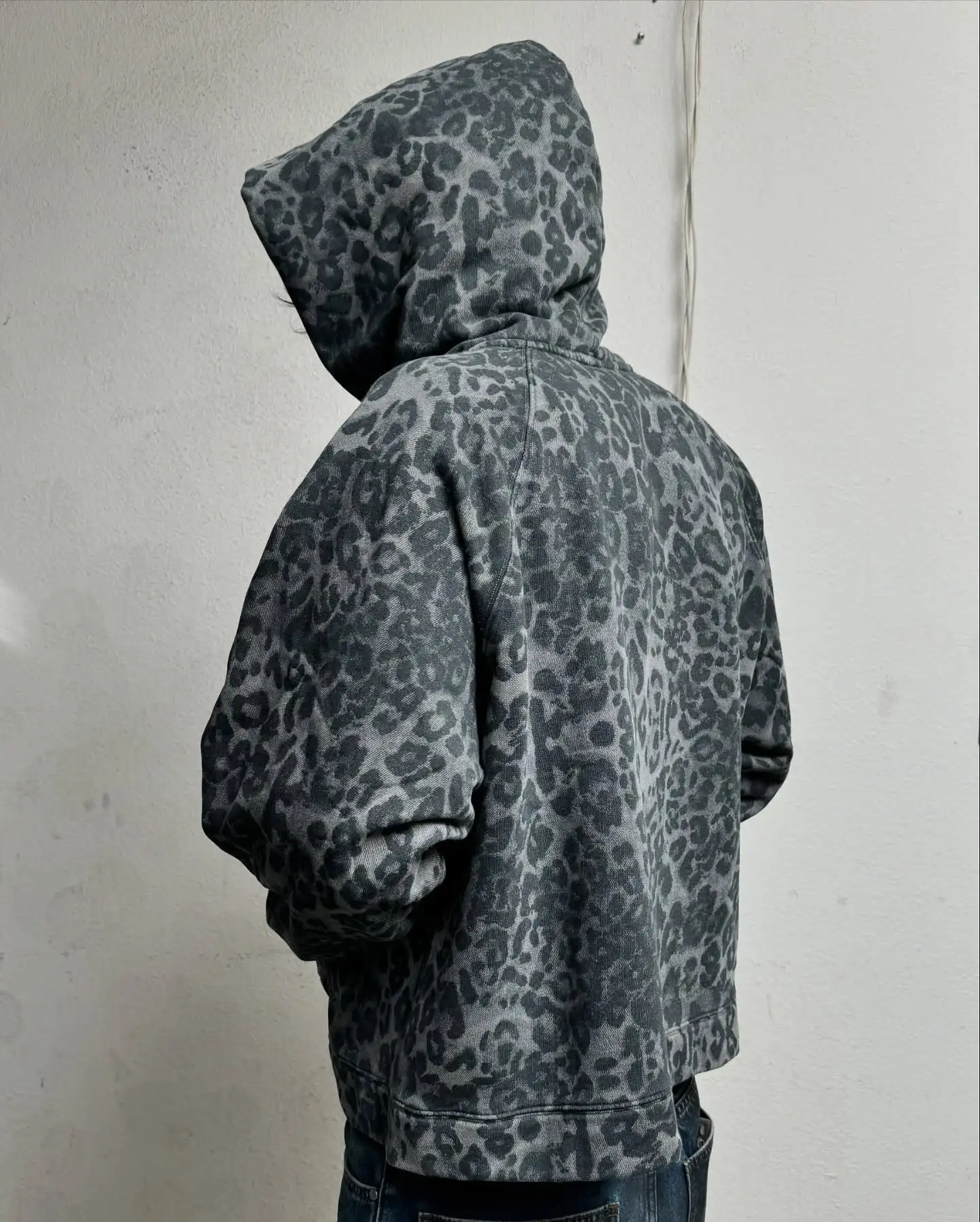 American Retro Leopard Print Zipper Hoodie Y2K Clothes Fashion Casual Hoodie Sweatshirt Mens Womens Fashion Jacket