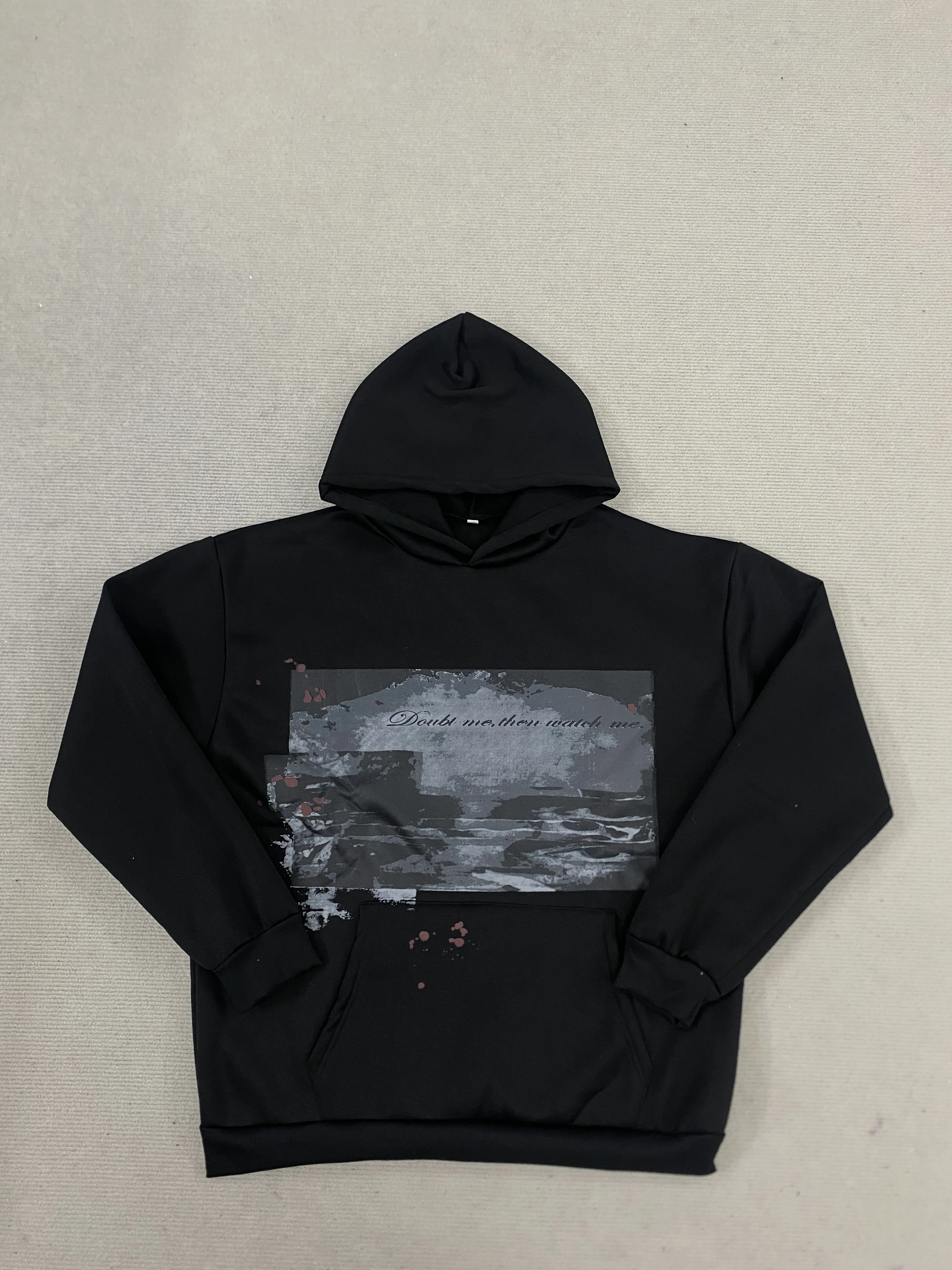 Street fashion letter printed pullover, American retro loose autumn and winter new punk hooded jacket, men and women