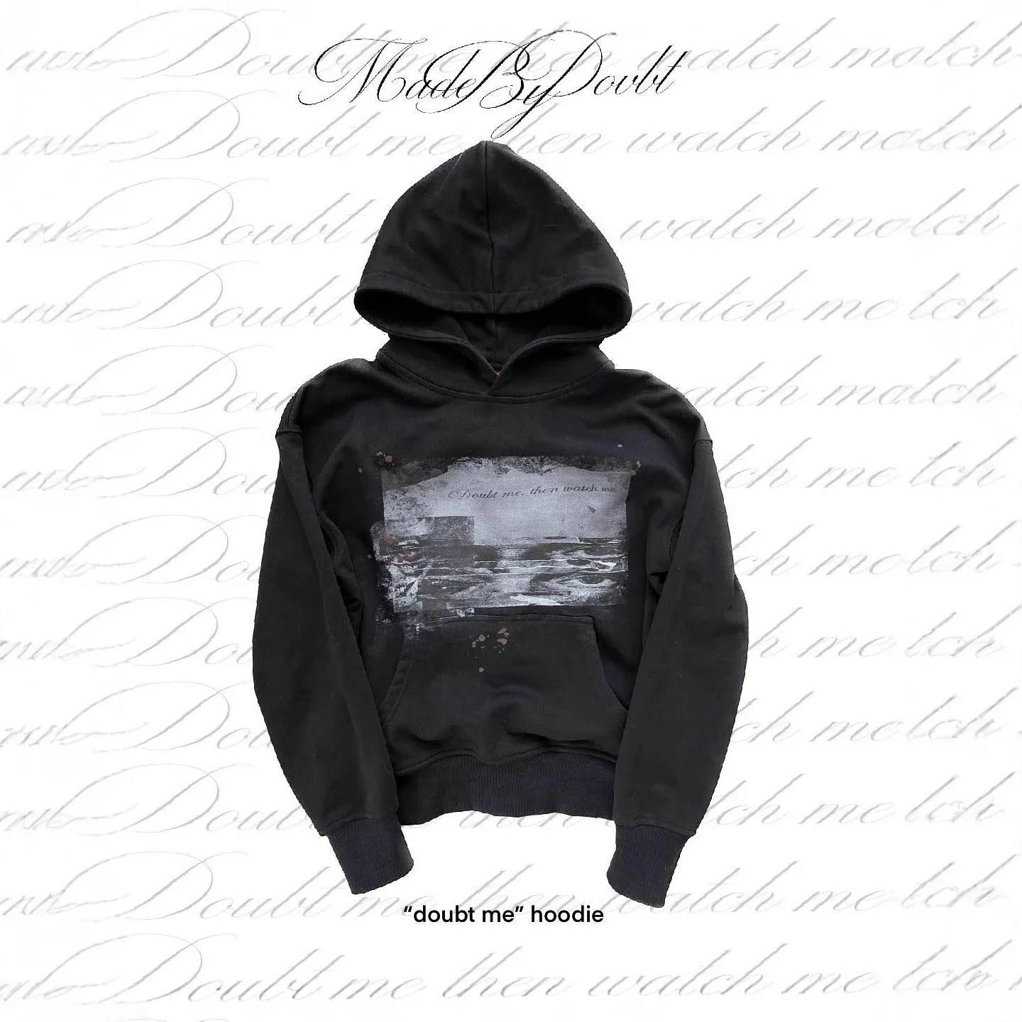 Street fashion letter printed pullover, American retro loose autumn and winter new punk hooded jacket, men and women