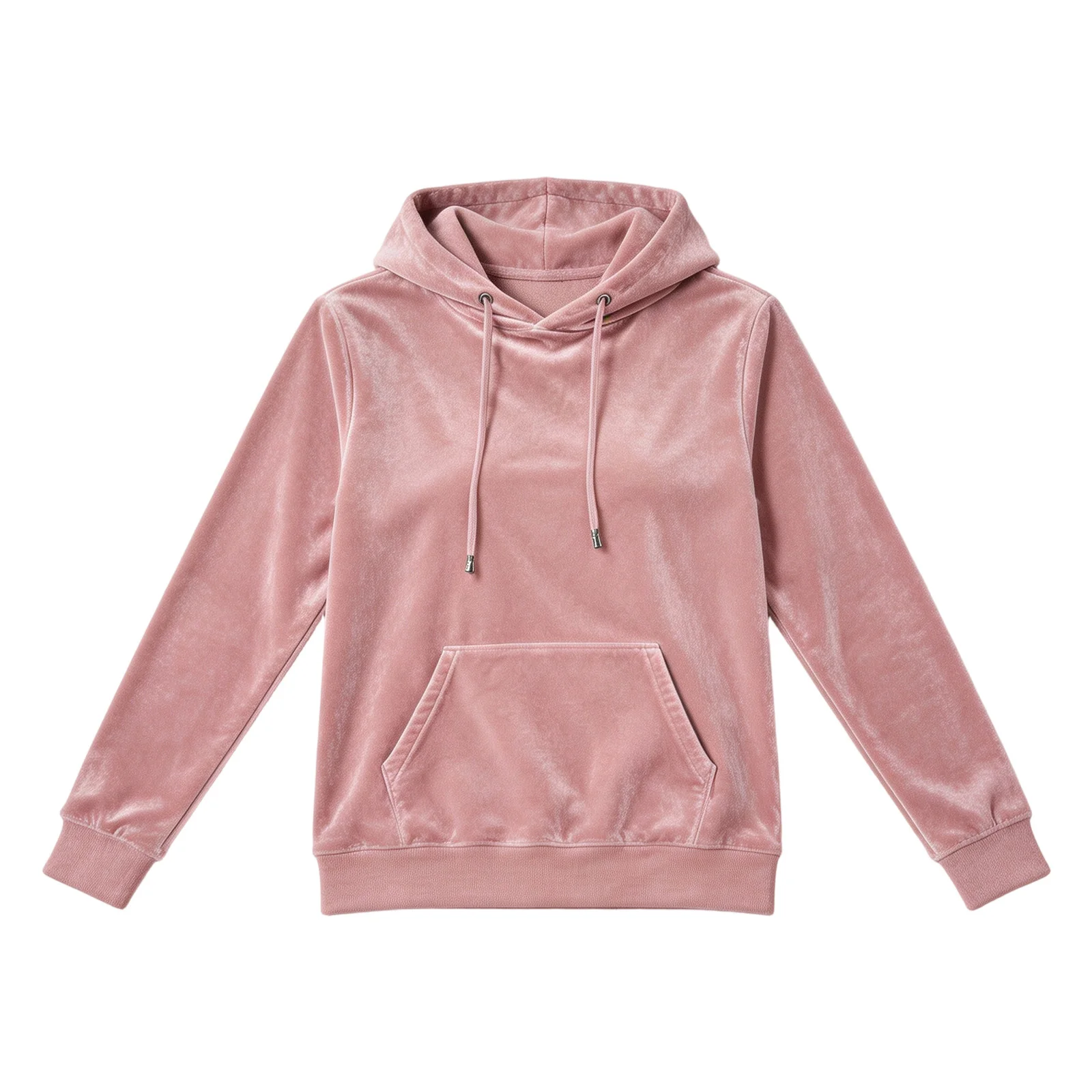 Women Velvet Hoodie Sweatshirt Long Sleeve Drawstring Hood Pocket Solid Velour Pullover Top Casual Soft Autumn Winter Streetwear