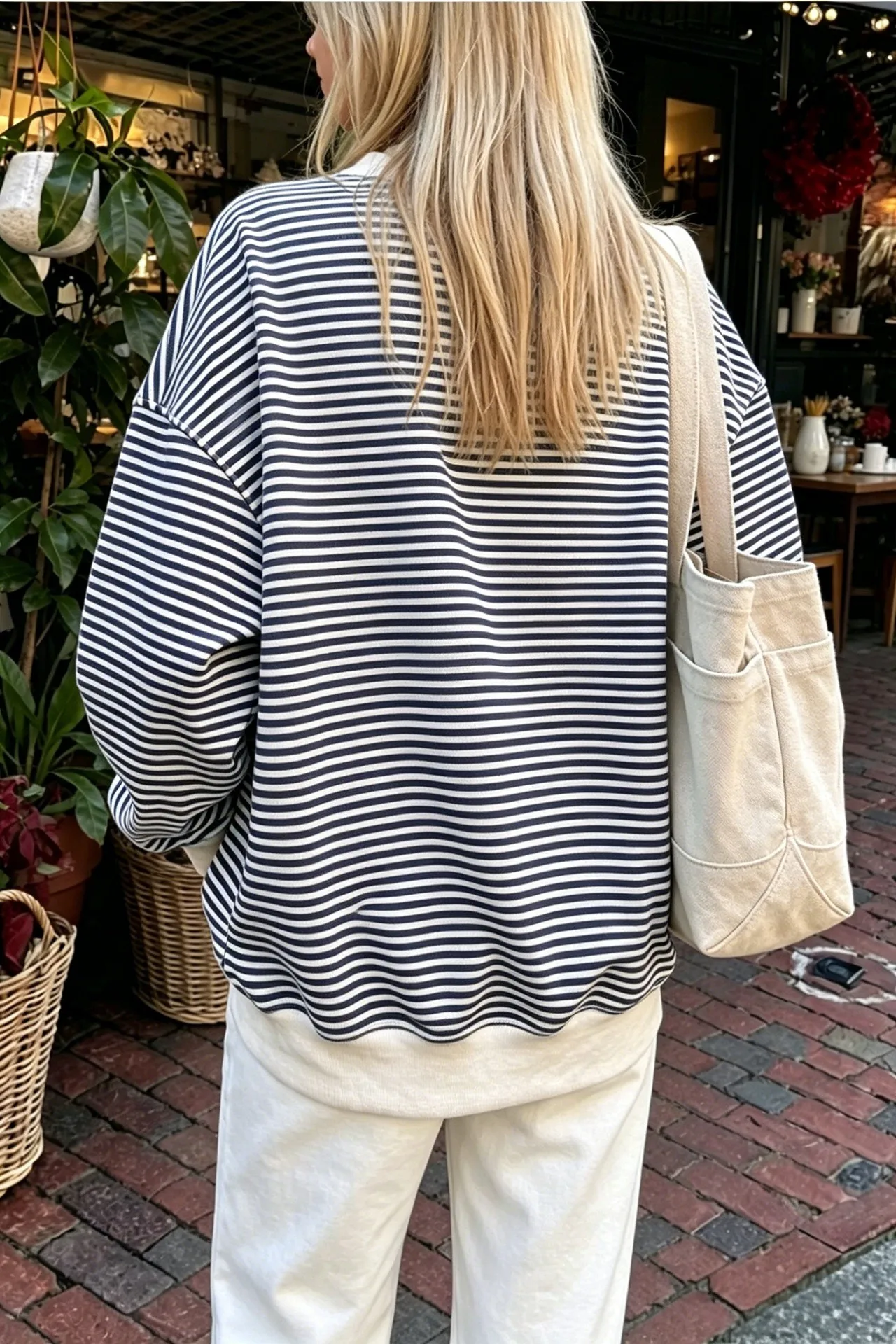 Casual Long Sleeve Hoodie Regular Length Western Style with Striped Mock Neck Pullover Women Sweatshirts for Autumn Streetwear