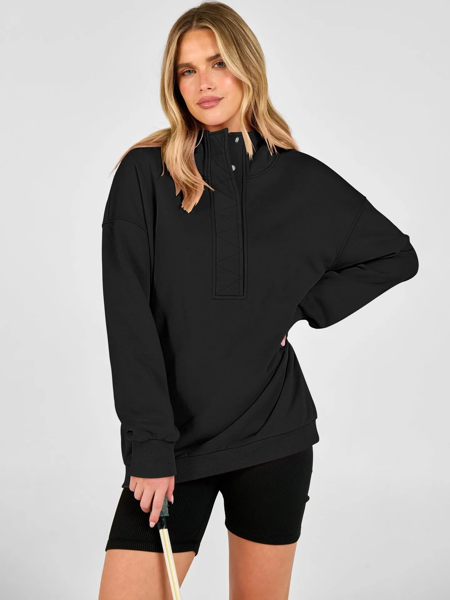 Casual Hooded Loose Fit Hoodie with Hooded Neckline American and European Style Streetwear Mid Length Autumn Single Women Hoodie