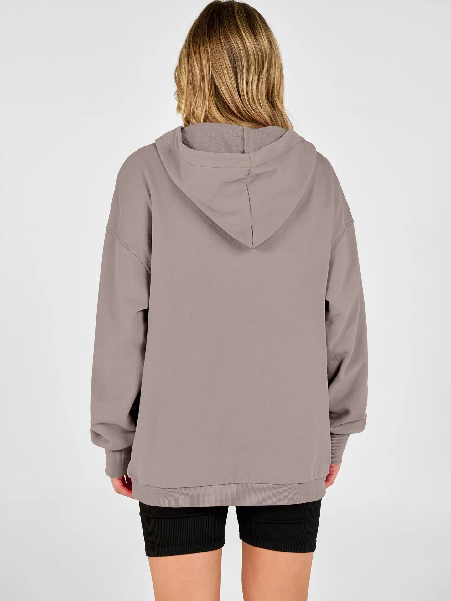 Casual Hooded Loose Fit Hoodie with Hooded Neckline American and European Style Streetwear Mid Length Autumn Single Women Hoodie
