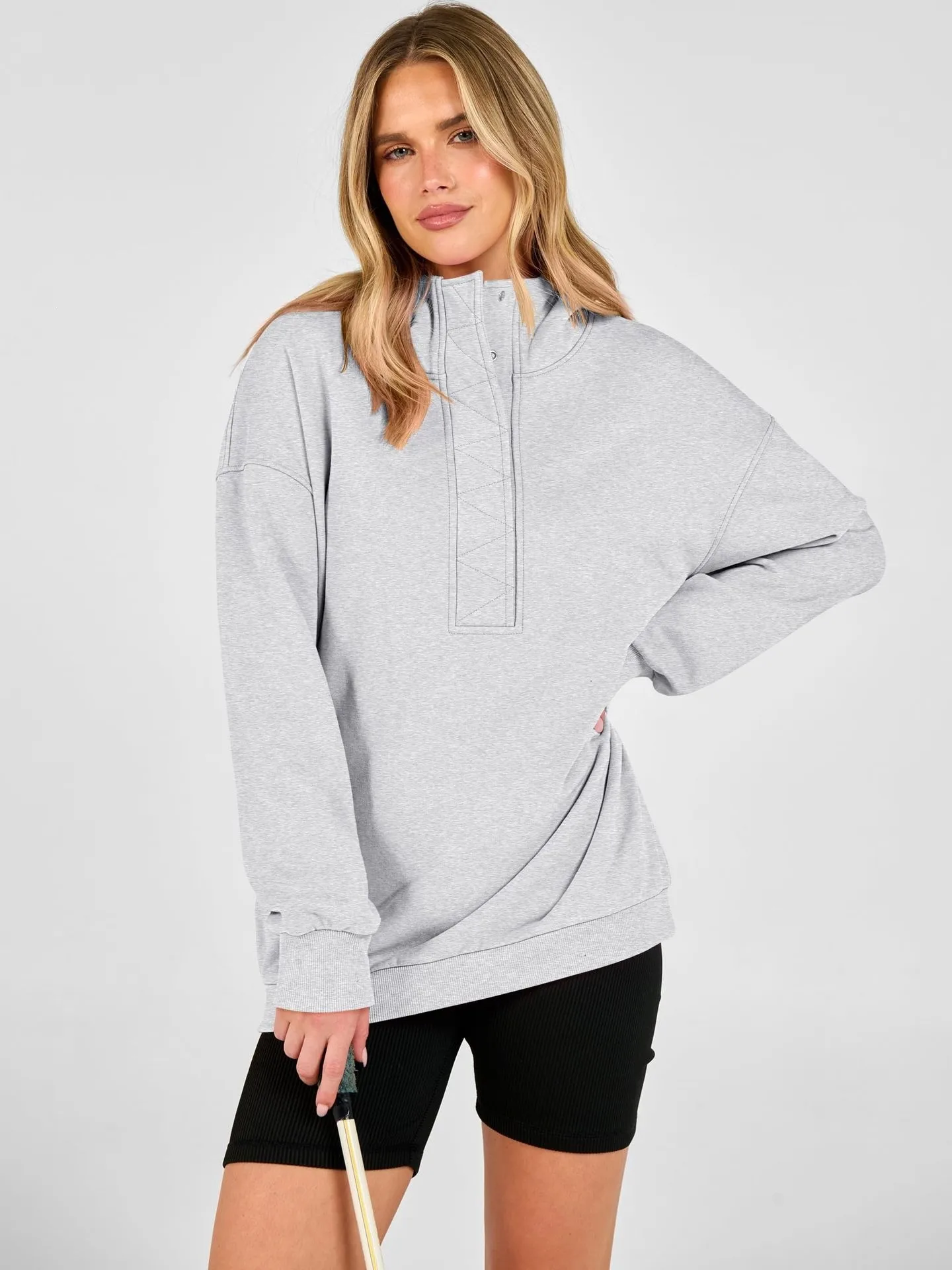Casual Hooded Loose Fit Hoodie with Hooded Neckline American and European Style Streetwear Mid Length Autumn Single Women Hoodie