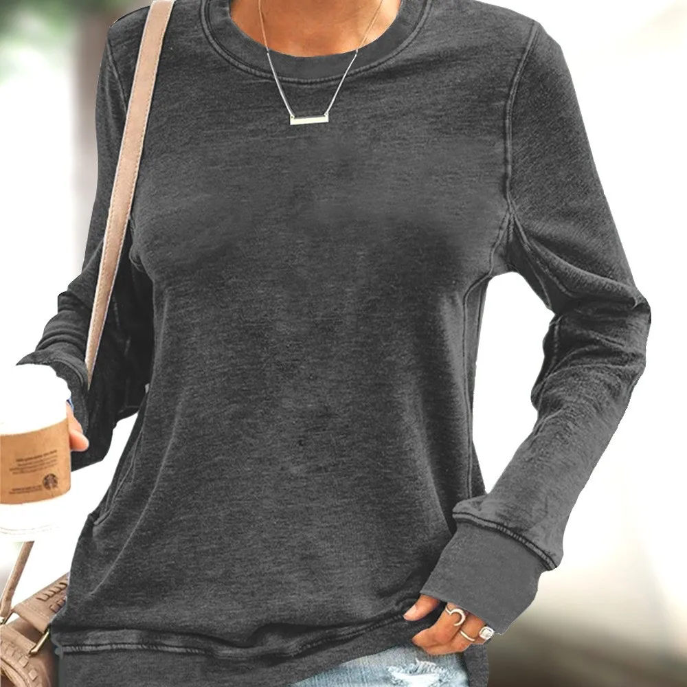 Printed Casual Loose Fit Hoodie with Round Neck Long Sleeve Medium Weight Pullover Regular Length Commuter Chic Women Sweatshirt