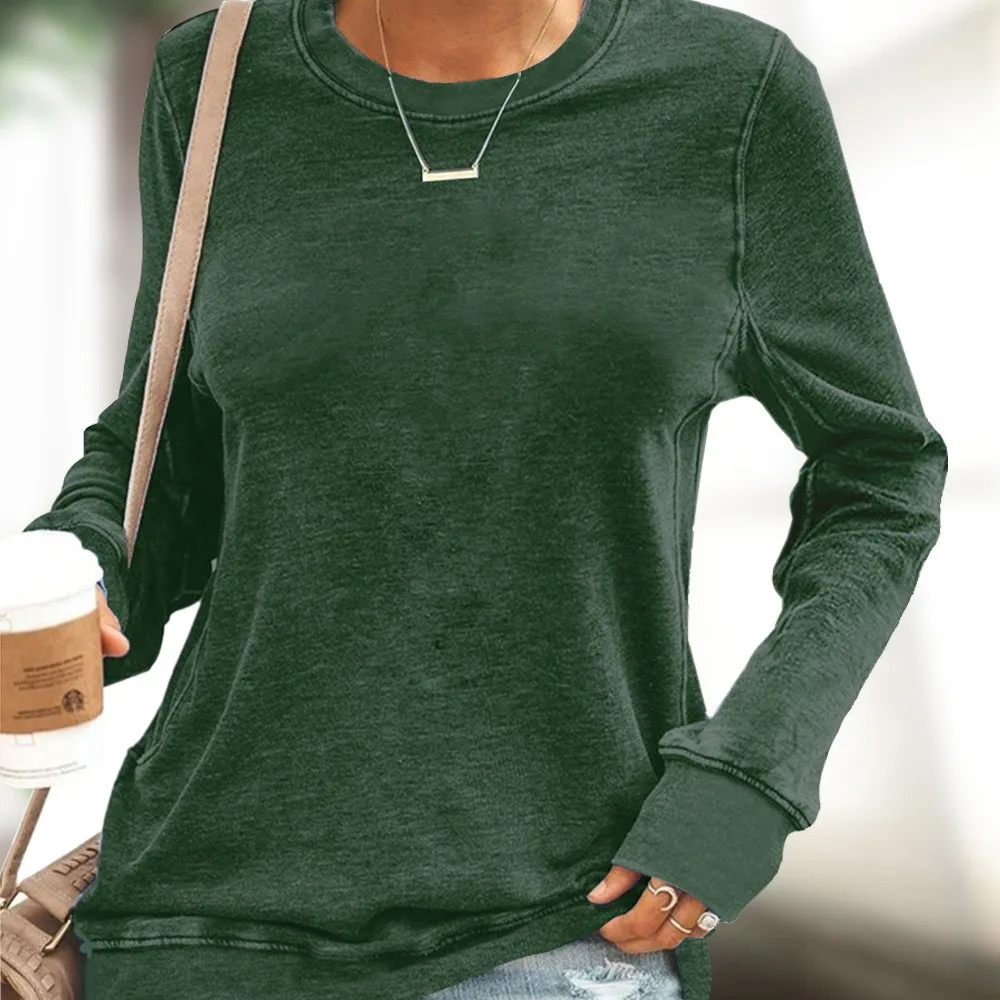 Printed Casual Loose Fit Hoodie with Round Neck Long Sleeve Medium Weight Pullover Regular Length Commuter Chic Women Sweatshirt