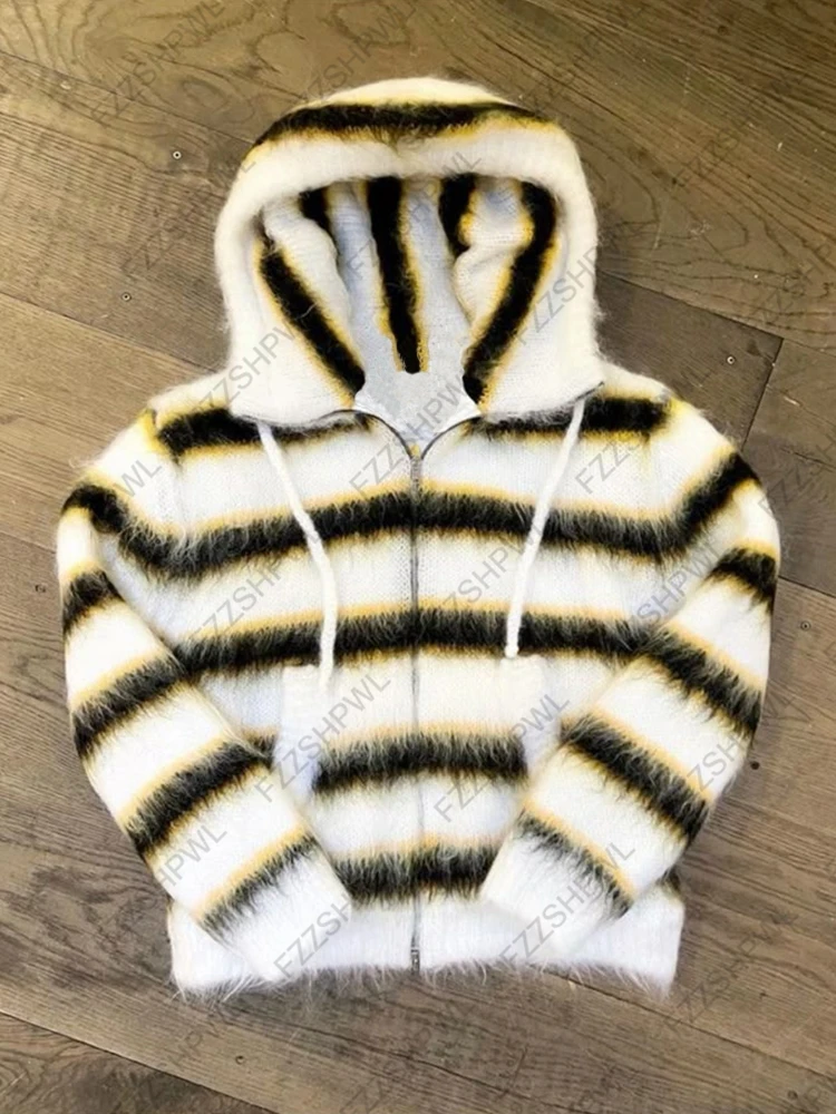 Y2k Men's Autumn and Winter Sweatshirt Zipper Retro Hip-Hop Rock Original High Street Casual Fashion Hooded Loose Basic Style
