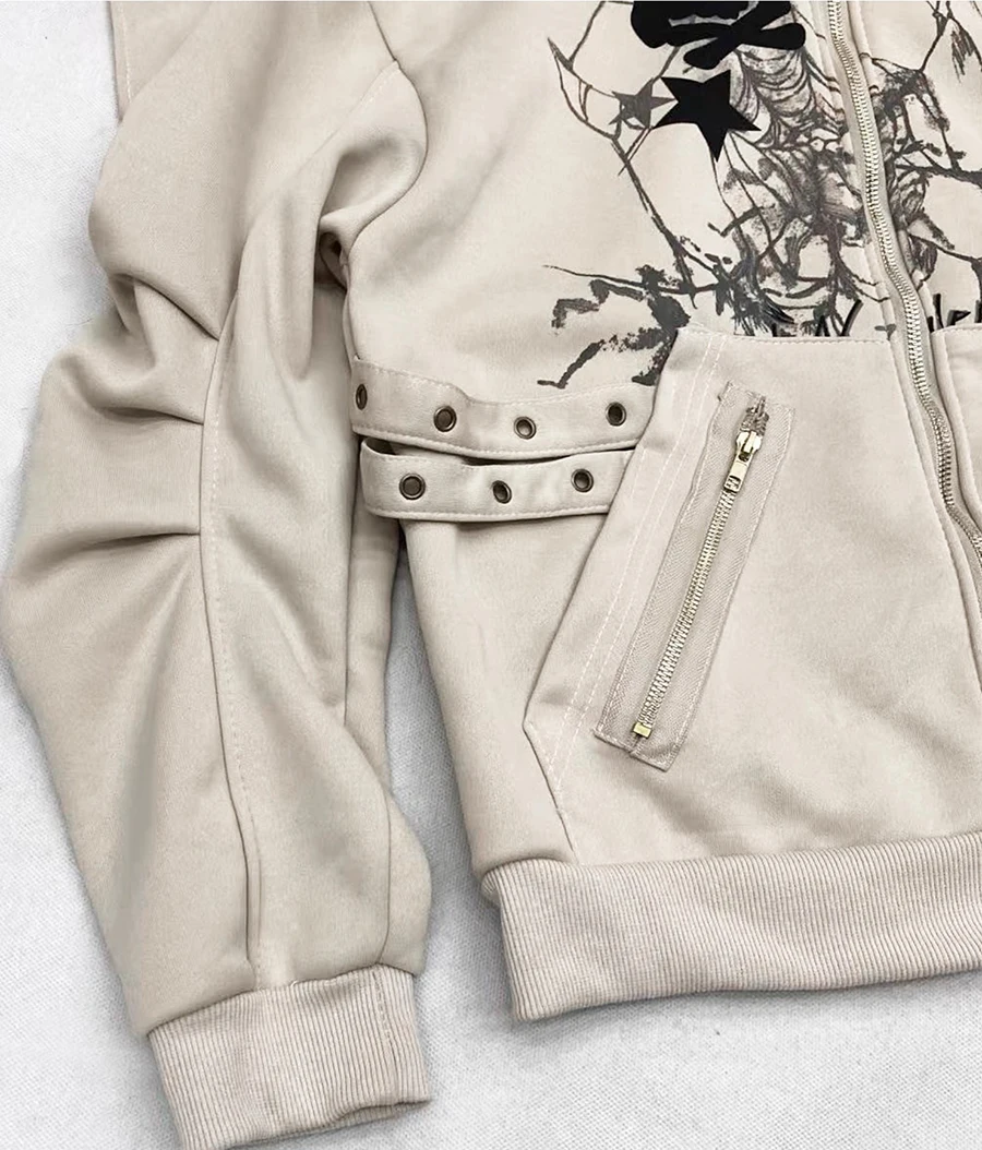REDDACHiC Kawaii Bunny Ear Hoodies Jacket Women Thick Fleece Lined Zip Up Fuzzy Hooded Graphic Top Grunge Y2k Aesthetic Clothes