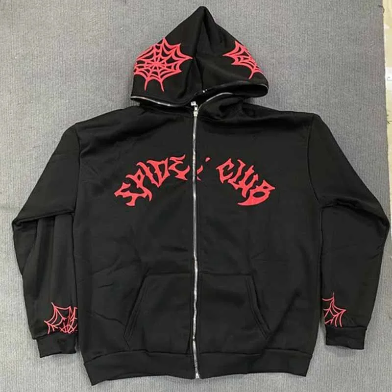 Alt Aesthetic Spider Web Graphic Hoodie Unisex Baggy Fit Long Sleeve Punk Streetwear Pullover Sweatshirt