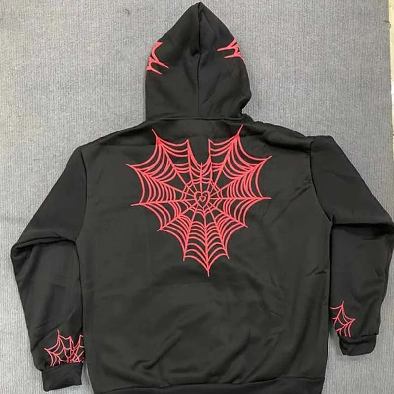 Alt Aesthetic Spider Web Graphic Hoodie Unisex Baggy Fit Long Sleeve Punk Streetwear Pullover Sweatshirt