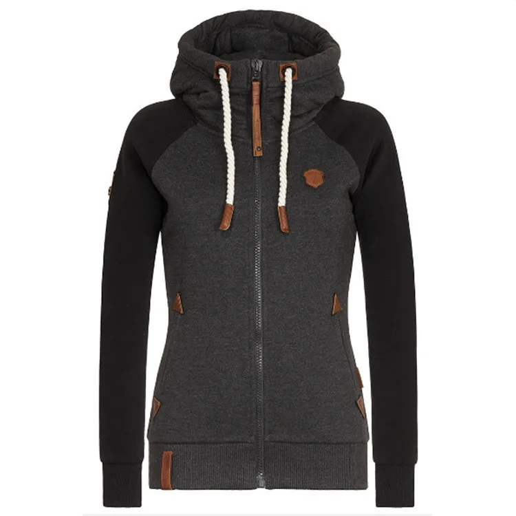 New 2026 Women's Casual Hoodies Jacket Zipper Mixed Colors Ladies' Coats Tops Casual Sweatshirt Hoodies Large Size Women Clothes