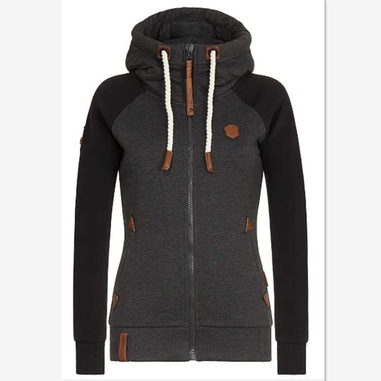 New 2026 Women's Casual Hoodies Jacket Zipper Mixed Colors Ladies' Coats Tops Casual Sweatshirt Hoodies Large Size Women Clothes