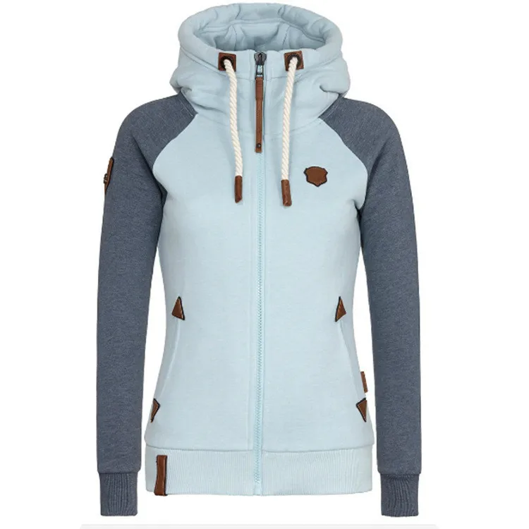 New 2026 Women's Casual Hoodies Jacket Zipper Mixed Colors Ladies' Coats Tops Casual Sweatshirt Hoodies Large Size Women Clothes