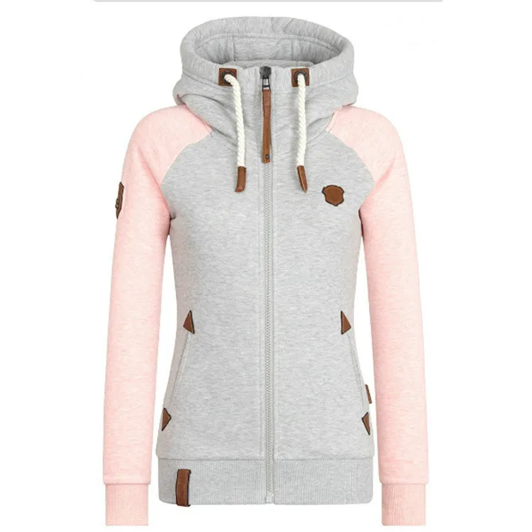 New 2026 Women's Casual Hoodies Jacket Zipper Mixed Colors Ladies' Coats Tops Casual Sweatshirt Hoodies Large Size Women Clothes